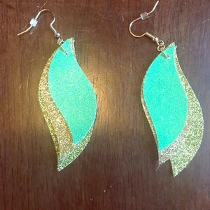 Glitter Faux Leather Earrings